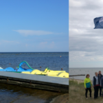 Kempinga "Abragciems" pludmale ar laivu piestātni un Zilo karogu