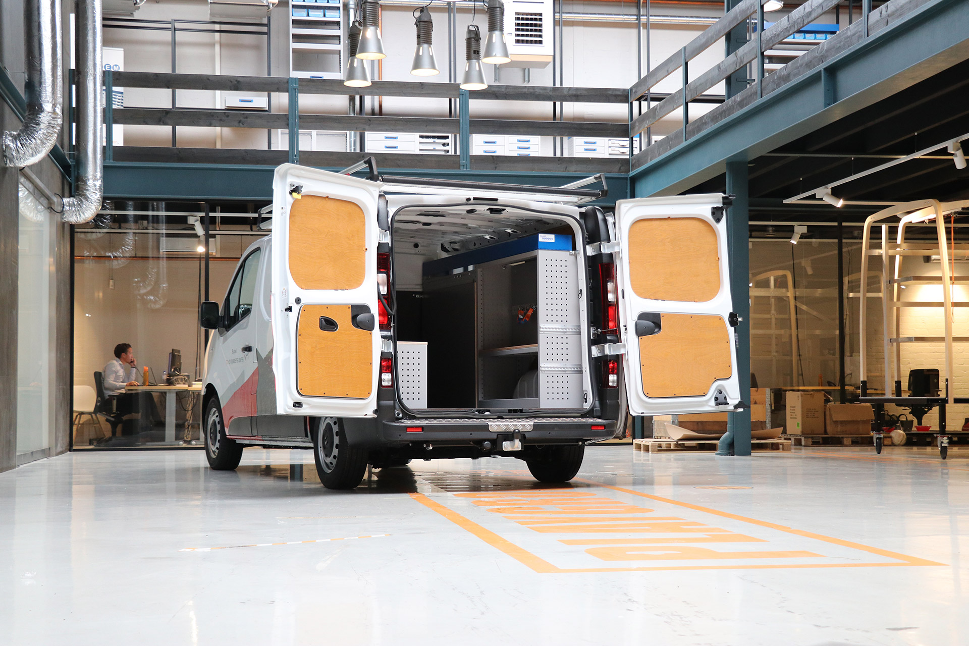 White light commercial vehicles interior finished with plywood