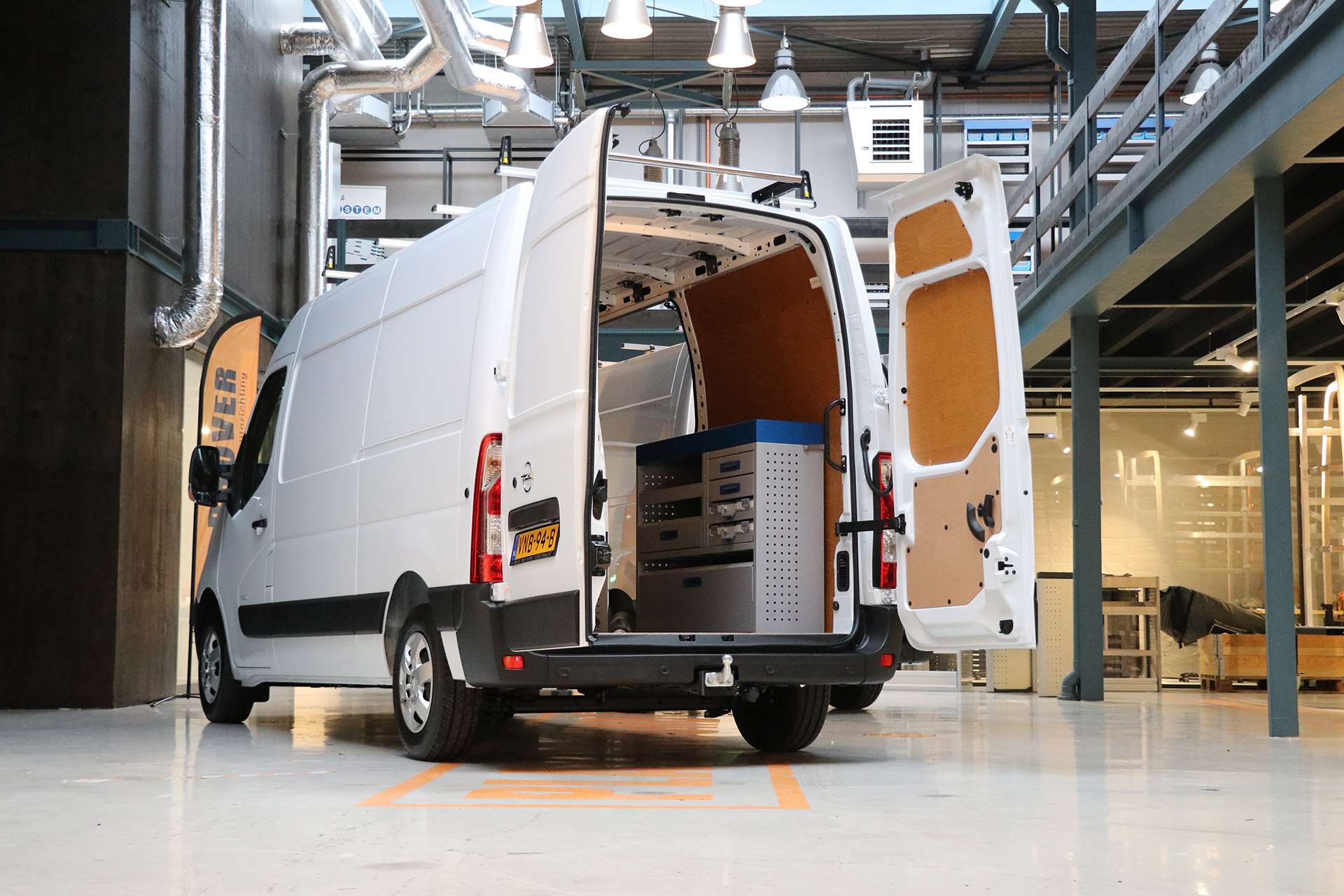 White light commercial vehicles interior finished with plywood