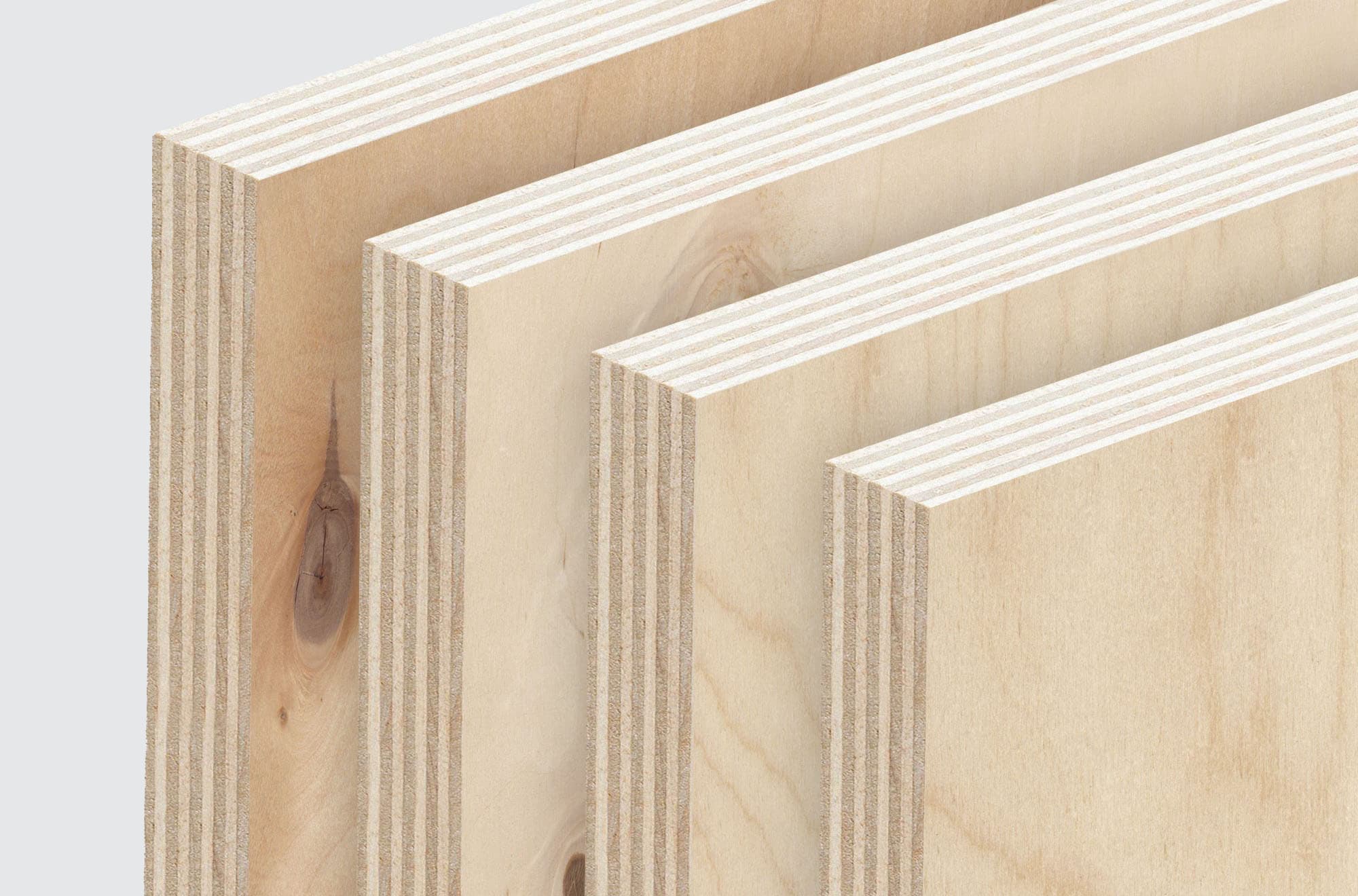 Plywood sheets lined up