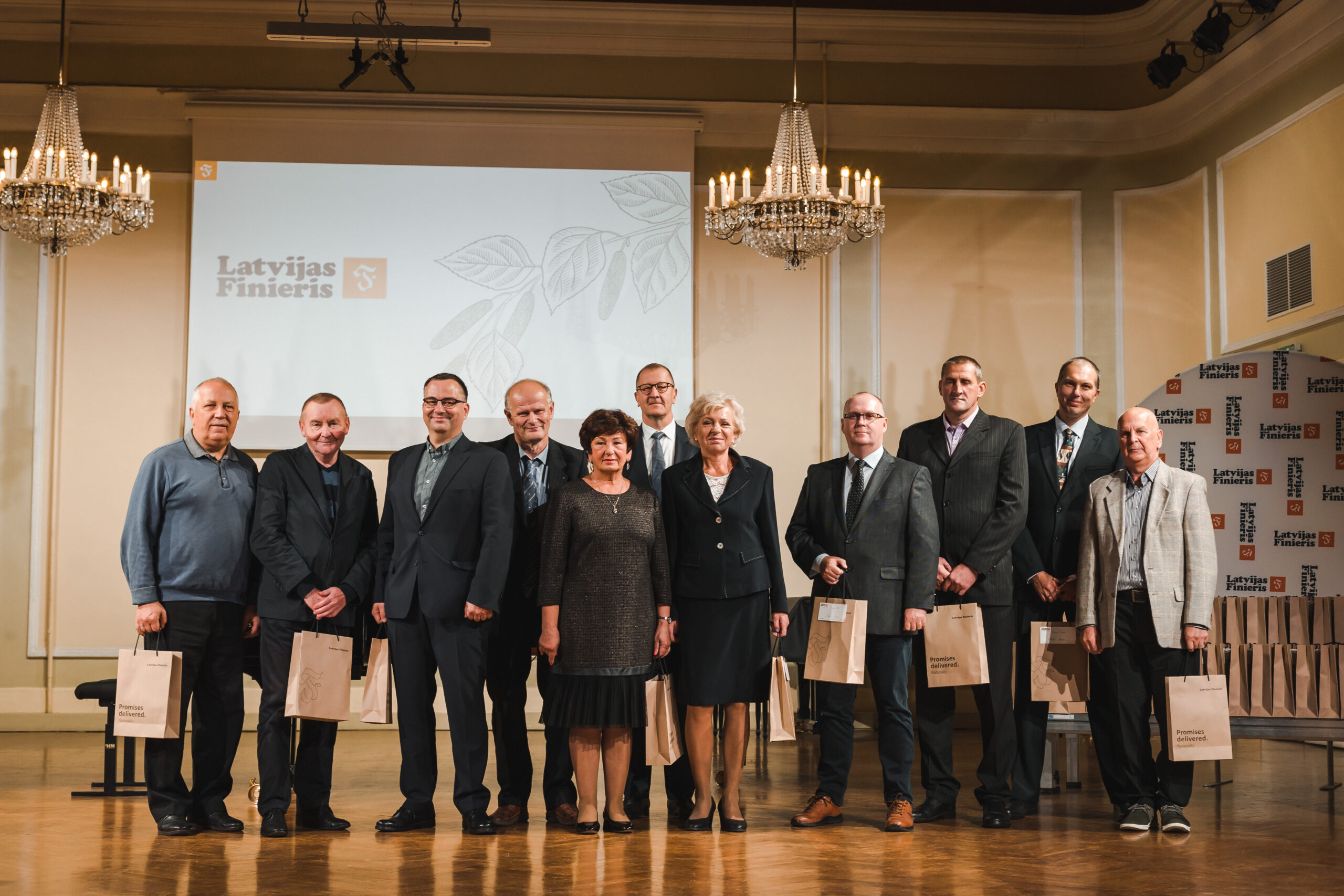 Honored employees on the stage