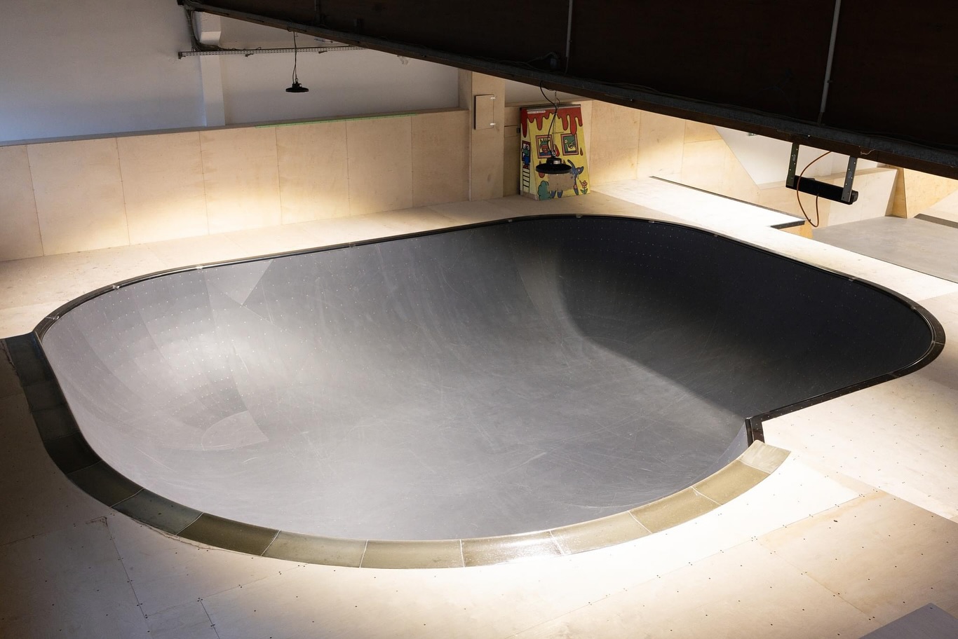 Skatepark ramps made from plywood